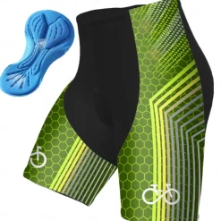 Men's Cycling Shorts Bike Padded Shorts / Chamois Bottoms Mountain Bike MTB Road Bike Cycling Sports Graphic Geometic 3D Pad Breathable Quick Dry Moisture Wicking Yellow Blue Polyester Spandex