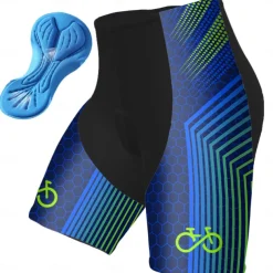 Men's Cycling Shorts Bike Padded Shorts / Chamois Bottoms Mountain Bike MTB Road Bike Cycling Sports Graphic Geometic 3D Pad Breathable Quick Dry Moisture Wicking Yellow Blue Polyester Spandex