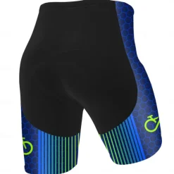 Men's Cycling Shorts Bike Padded Shorts / Chamois Bottoms Mountain Bike MTB Road Bike Cycling Sports Graphic Geometic 3D Pad Breathable Quick Dry Moisture Wicking Yellow Blue Polyester Spandex