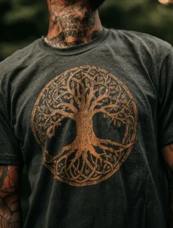 Men's 3D Celtics Tree Of Life T Shirt Short Sleeve T shirt 3D Print Crew Neck Shirt Viking Designer Party Street Black Blue Dark Blue Summer Spring Clothing Apparel S M L XL XXL XXXL