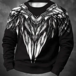 Men's 3D Print Feathers Sweatshirt Sweatshirt Long Sleeve Sweatshirt Crew Neck Fashion Daily Casual 3D Printing Holiday Going out Streetwear Crewneck 3D Print Winter Spring & Fall