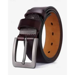 Men's dark brown Black Leather Vintage Fashion