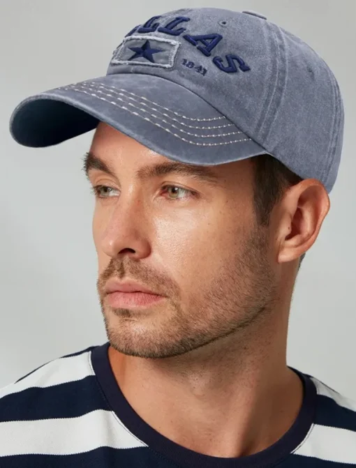 Men's Distressed Denim Baseball Cap with Adjustable Strap - Casual and Stylish Perfect for Everyday Wear