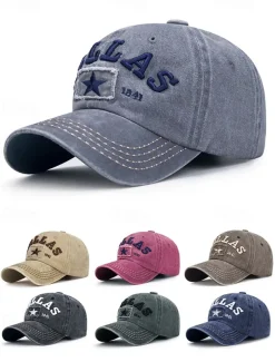 Men's Distressed Denim Baseball Cap with Adjustable Strap - Casual and Stylish Perfect for Everyday Wear