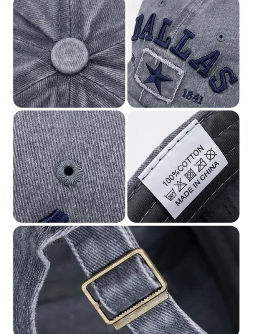 Men's Distressed Denim Baseball Cap with Adjustable Strap - Casual and Stylish Perfect for Everyday Wear