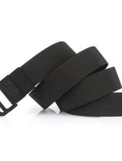 Men's Double-ring Buckle Belt Waist Belt Black Kakhi Alloy Durable Adjustable Plain Outdoor Daily