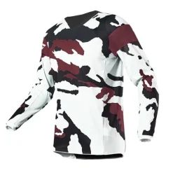 Men&#039;s Downhill Jersey Long Sleeve Mountain Bike MTB Road Bike Cycling Navy White Red Camo / Camouflage Bike Jersey Breathable Quick Dry Polyester Spandex Sports Camo / Camouflage Clothing Apparel