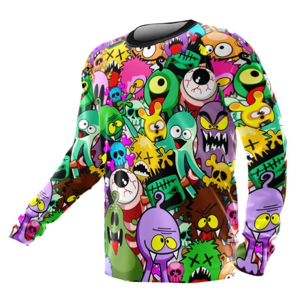 Men's Downhill Jersey Long Sleeve Mountain Bike MTB Road Bike Cycling Winter Black White Army Green Graphic Bike Fleece Lining Warm Breathable Fleece Spandex Sports Graphic Clothing Apparel