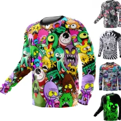 Men's Downhill Jersey Long Sleeve Mountain Bike MTB Road Bike Cycling Winter Black White Army Green Graphic Bike Fleece Lining Warm Breathable Fleece Spandex Sports Graphic Clothing Apparel