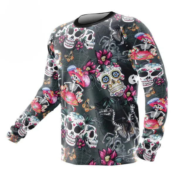 Men's Downhill Jersey Long Sleeve Mountain Bike MTB Road Bike Cycling Winter Black White Army Green Graphic Bike Fleece Lining Warm Breathable Fleece Spandex Sports Graphic Clothing Apparel