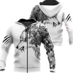 Men's Dragon Graphic Prints Hoodie Hoodies Sweatshirt Streetwear Designer Long Sleeve Hooded Sports & Outdoor Daily Sports Wine Red Red+Gray Zipper Print Spring & Fall Designer