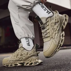 Men's Dragon-Themed Lightweight Athletic Sneakers – Unique Sculpted Sole Design, Breathable and Comfortable Running Shoes for Sports and Street Style