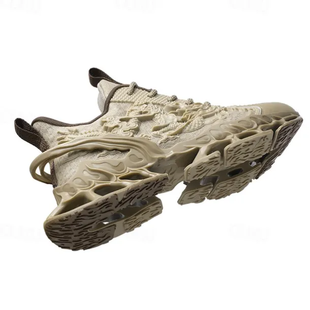 Men's Dragon-Themed Lightweight Athletic Sneakers – Unique Sculpted Sole Design, Breathable and Comfortable Running Shoes for Sports and Street Style