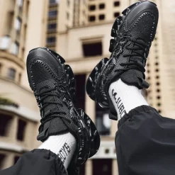 Men's Dragon-Themed Lightweight Athletic Sneakers – Unique Sculpted Sole Design, Breathable and Comfortable Running Shoes for Sports and Street Style