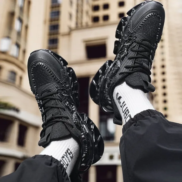 Men's Dragon-Themed Lightweight Athletic Sneakers – Unique Sculpted Sole Design, Breathable and Comfortable Running Shoes for Sports and Street Style