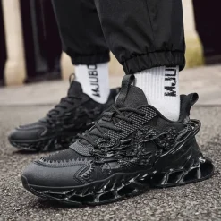 Men's Dragon-Themed Lightweight Athletic Sneakers – Unique Sculpted Sole Design, Breathable and Comfortable Running Shoes for Sports and Street Style