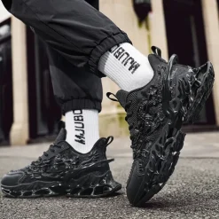 Men's Dragon-Themed Lightweight Athletic Sneakers – Unique Sculpted Sole Design, Breathable and Comfortable Running Shoes for Sports and Street Style