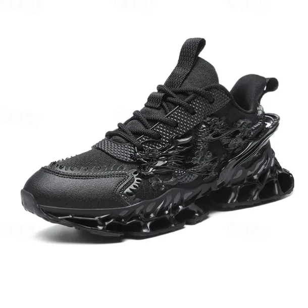 Men's Dragon-Themed Lightweight Athletic Sneakers – Unique Sculpted Sole Design, Breathable and Comfortable Running Shoes for Sports and Street Style