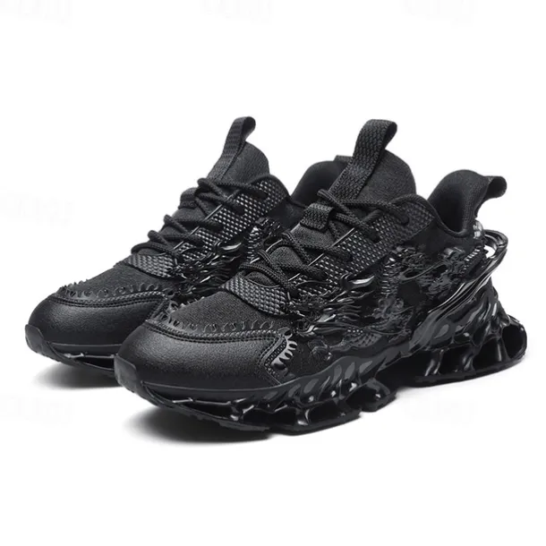 Men's Dragon-Themed Lightweight Athletic Sneakers – Unique Sculpted Sole Design, Breathable and Comfortable Running Shoes for Sports and Street Style