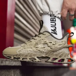 Men's Dragon-Themed Lightweight Athletic Sneakers – Unique Sculpted Sole Design, Breathable and Comfortable Running Shoes for Sports and Street Style
