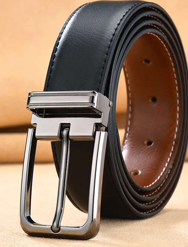 Men's Dress Belt Leather Belt Ratchet Belt Casual Belt Black 1# Black 2# Cowhide Stylish Casual Gentleman Plain Daily Wear Going out Weekend