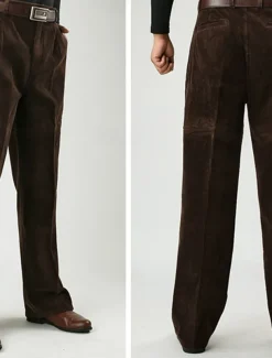 Men's Dress Pants Corduroy Pants Trousers Straight Leg Plain Comfort Daily Classic Style Dark Khaki Black Micro-elastic