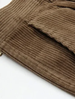 Men's Dress Pants Corduroy Pants Trousers Straight Leg Plain Comfort Daily Classic Style Dark Khaki Black Micro-elastic