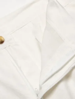 Men's Dress Pants Linen Pants Trousers Summer Pants Beach Pants Front Pocket Pleats Straight Leg Plain Comfort Breathable Full Length Casual Daily Holiday Fashion Basic Black White Micro-elastic