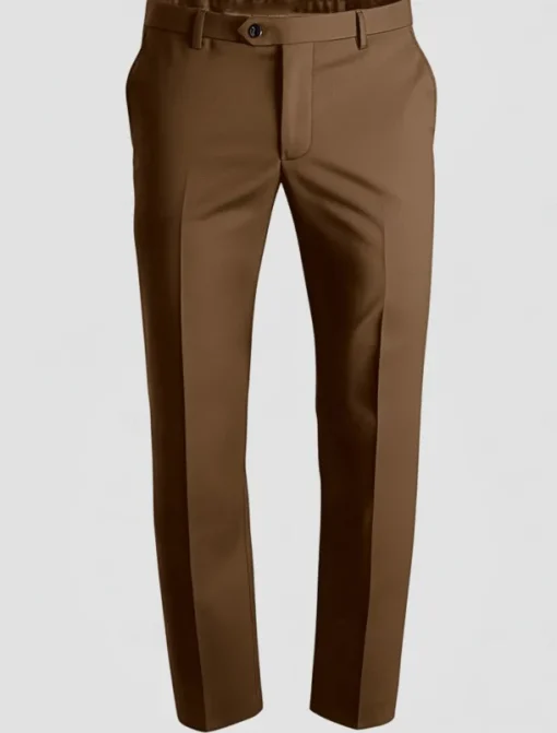 Men's Dress Pants Long Solid Color Micro-elastic Regular Fit Black Red Burgundy 2023