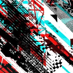 Men's Dress Pants Trousers Suit Pants Slim Fit Pants with Pockets Geometric Abstract Art Full Length Outdoor Casual Red Blue Micro-elastic