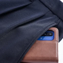 Men's Dress Pants Trousers Slacks Pleated Pants Pocket Pleats Straight Leg Plain Breathable Soft Wedding Office Business Chic & Modern Classic Azure Black+Grey High Waist Micro-elastic