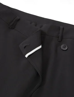 Men's Dress Pants Trousers Pocket Layered Straight Leg Plain Comfort Soft Full Length Outdoor Daily Going out Fashion Streetwear Black White Micro-elastic