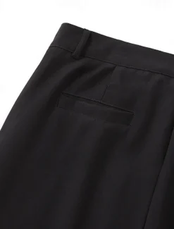 Men's Dress Pants Trousers Pocket Layered Straight Leg Plain Comfort Soft Full Length Outdoor Daily Going out Fashion Streetwear Black White Micro-elastic