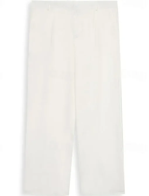 Men's Dress Pants Trousers Baggy Pants Casual Pants Pleated Pants Wide Leg Front Pocket Straight Leg Plain Comfort Breathable Wedding Business Beach Fashion Basic Loose Fit Black White