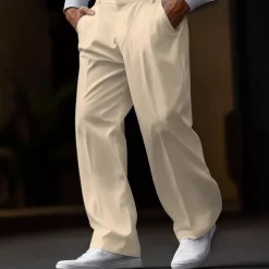 Men's Dress Pants Trousers Slacks Casual Pants Suit Pants Front Pocket Straight Leg Plain Comfort Soft Full Length Outdoor Business Daily Fashion Streetwear Black White