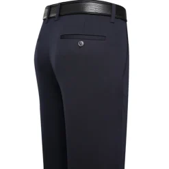 Men's Dress Pants Trousers Slacks Flat Front Pants Suit Pants Straight Leg Geometry Stretch No-Iron Formal Wedding Business Classic Style Casual Black Royal Blue High Waist Stretchy