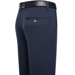 Men's Dress Pants Trousers Slacks Flat Front Pants Suit Pants Straight Leg Geometry Stretch No-Iron Formal Wedding Business Classic Style Casual Black Royal Blue High Waist Stretchy