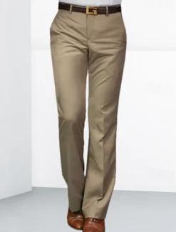 Men's Dress Pants Trousers Chinos Buttons Pocket Plain Comfort Formal Party Work Fashion Classic Style Black White Micro-elastic