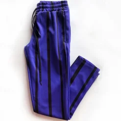 Men's Dress Pants Trousers Chinos Pocket Drawstring Elastic Waist Stripe Comfort Formal Party Work Fashion Classic Style White Yellow Micro-elastic