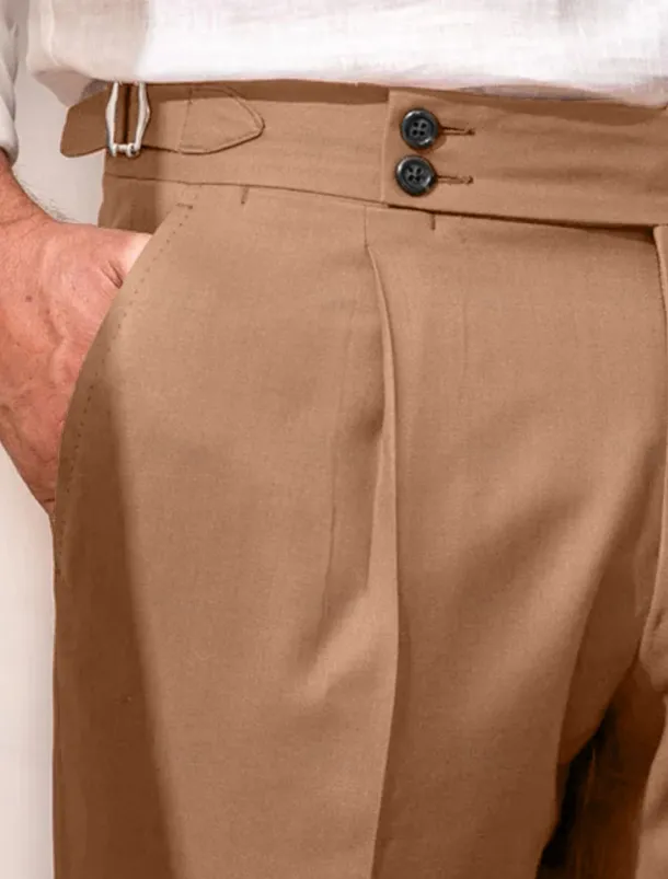 Men's Dress Pants Trousers Slacks Pleated Pants Suit Pants Pocket High Rise Plain Comfort Breathable Wedding Outdoor Daily Elegant Vintage Black White