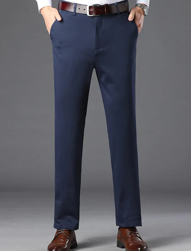 Men's Dress Pants Trousers Slacks Suit Pants Pocket Plain Comfort Breathable Wedding Outdoor Daily Fashion Casual Black Royal Blue