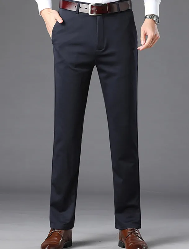 Men's Dress Pants Trousers Slacks Suit Pants Pocket Plain Comfort Breathable Wedding Outdoor Daily Fashion Casual Black Royal Blue