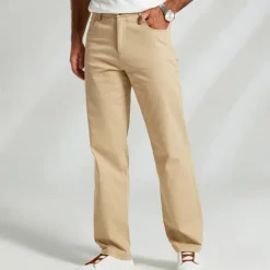 Men's Dress Pants Zipper Pocket Solid Color Breathable Full Length Formal Office Business Chic & Modern Formal Navy Blue Khaki Micro-elastic