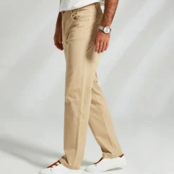 Men's Dress Pants Zipper Pocket Solid Color Breathable Full Length Formal Office Business Chic & Modern Formal Navy Blue Khaki Micro-elastic