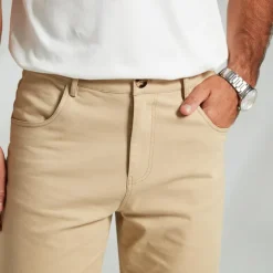 Men's Dress Pants Zipper Pocket Solid Color Breathable Full Length Formal Office Business Chic & Modern Formal Navy Blue Khaki Micro-elastic