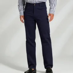 Men's Dress Pants Zipper Pocket Solid Color Breathable Full Length Formal Office Work Chic & Modern Formal Navy Blue Khaki Micro-elastic