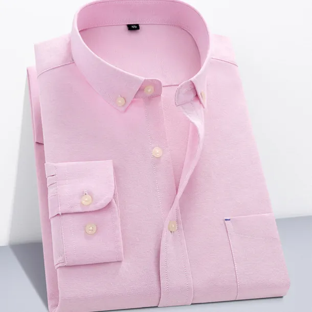 Men's Dress Shirt Button Down Shirt Non Iron Shirt Oxford Shirt Plaid Wedding Outdoor Black White Pink Red Long Sleeve Square Neck Spring & Fall Clothing Apparel Button-Down