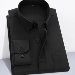 Men's Dress Shirt Button Down Shirt Non Iron Shirt Oxford Shirt Plaid Wedding Outdoor Black White Pink Red Long Sleeve Square Neck Spring & Fall Clothing Apparel Button-Down