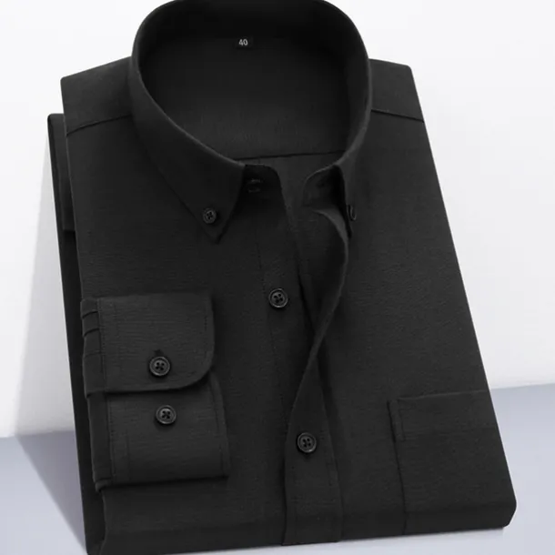 Men's Dress Shirt Button Down Shirt Non Iron Shirt Oxford Shirt Plaid Wedding Outdoor Black White Pink Red Long Sleeve Square Neck Spring & Fall Clothing Apparel Button-Down