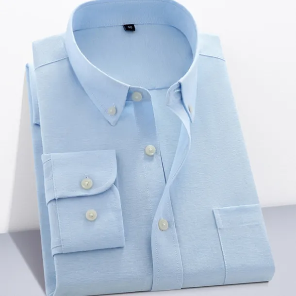 Men's Dress Shirt Button Down Shirt Non Iron Shirt Oxford Shirt Plaid Wedding Outdoor Black White Pink Red Long Sleeve Square Neck Spring & Fall Clothing Apparel Button-Down